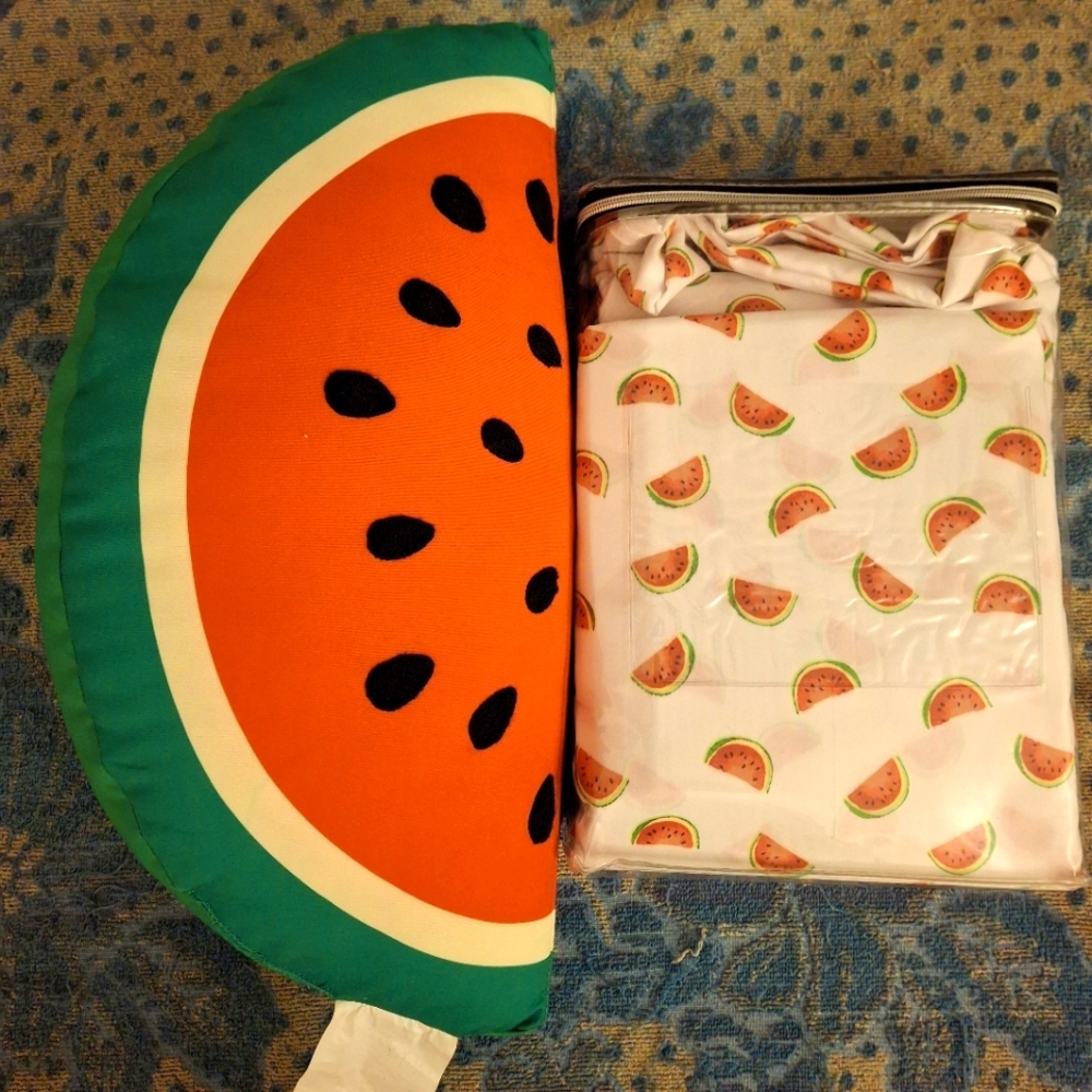 Watermelon Queen Bedsheet Set and 16" Wedge Pillow